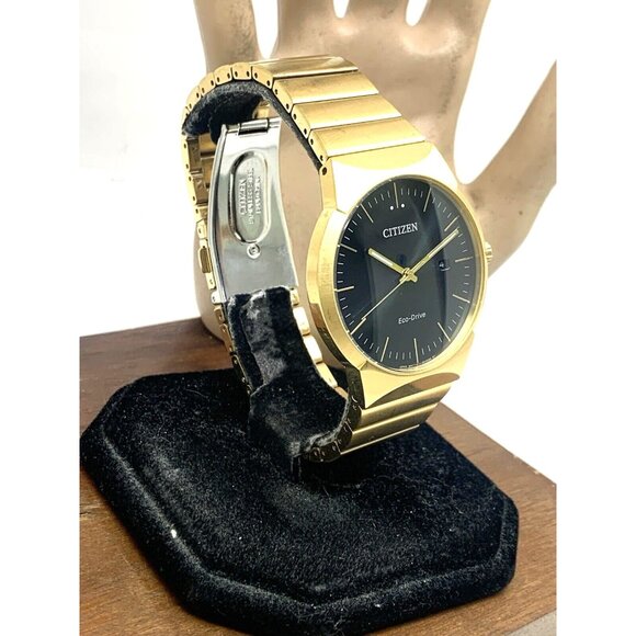 Citizen Men's Watch BM7582-56E Eco Drive Black Dial Gold Stainless Steel 40mm - Picture 15 of 15